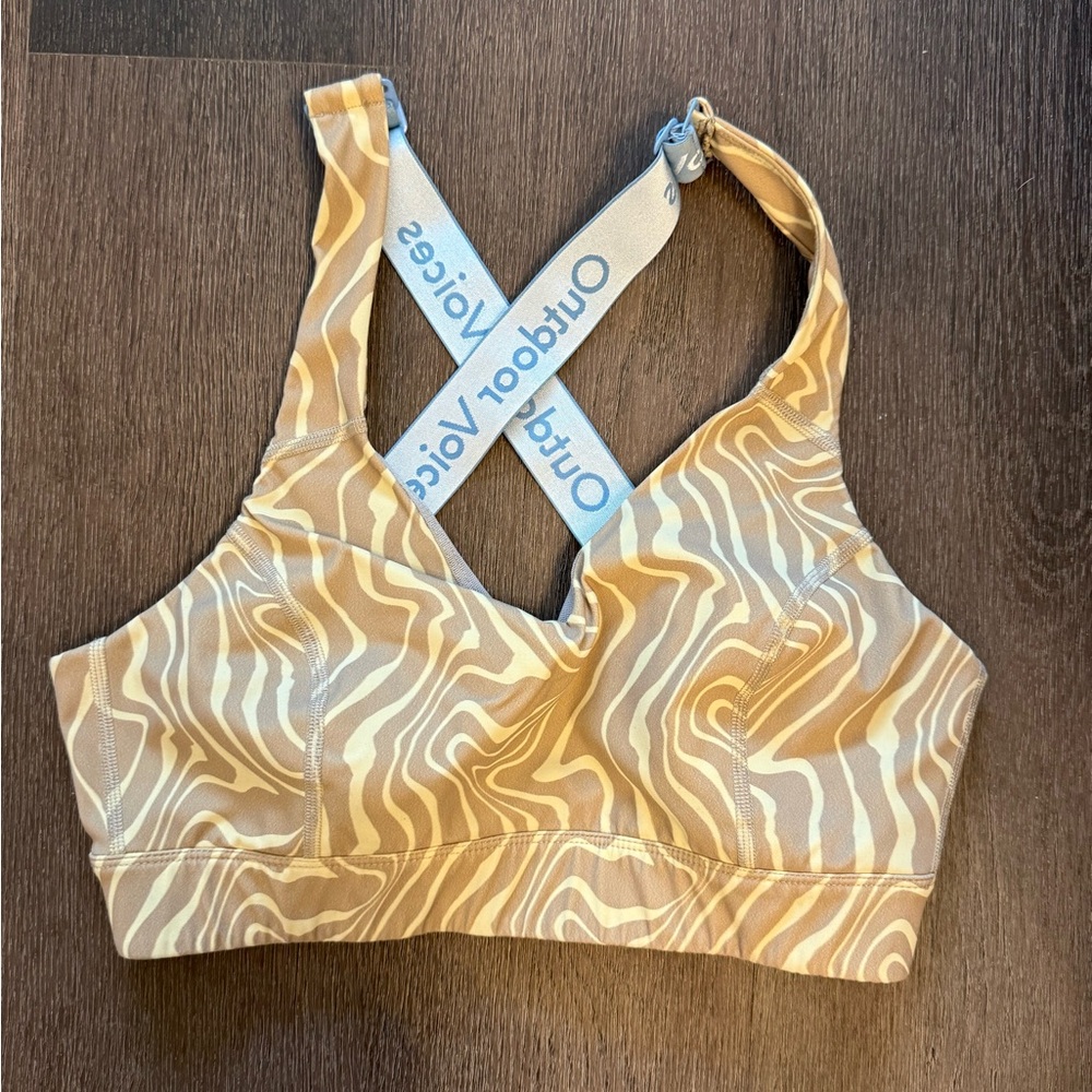 Outdoor Voices Zebra Print Sports Bra